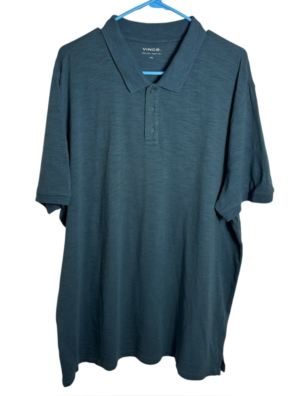 Vince Classic Slub Polo Shirt Men’s XXL Blue Cotton Casual
